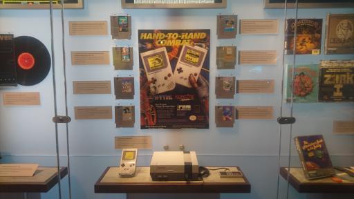 A display dedicated to the NES. The camera didn't pick it up well, but the Zelda cart is gold.